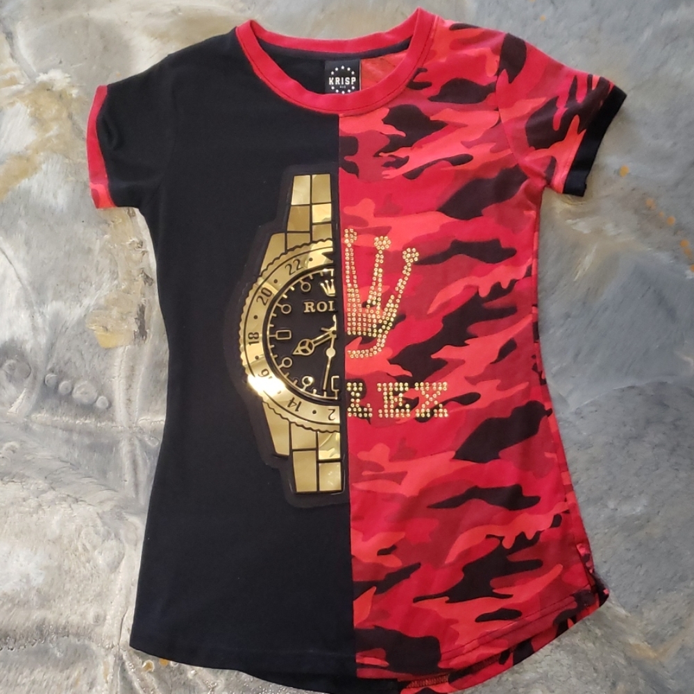 Men's Krisp NYC Red, Black and Gold T- Shirt
